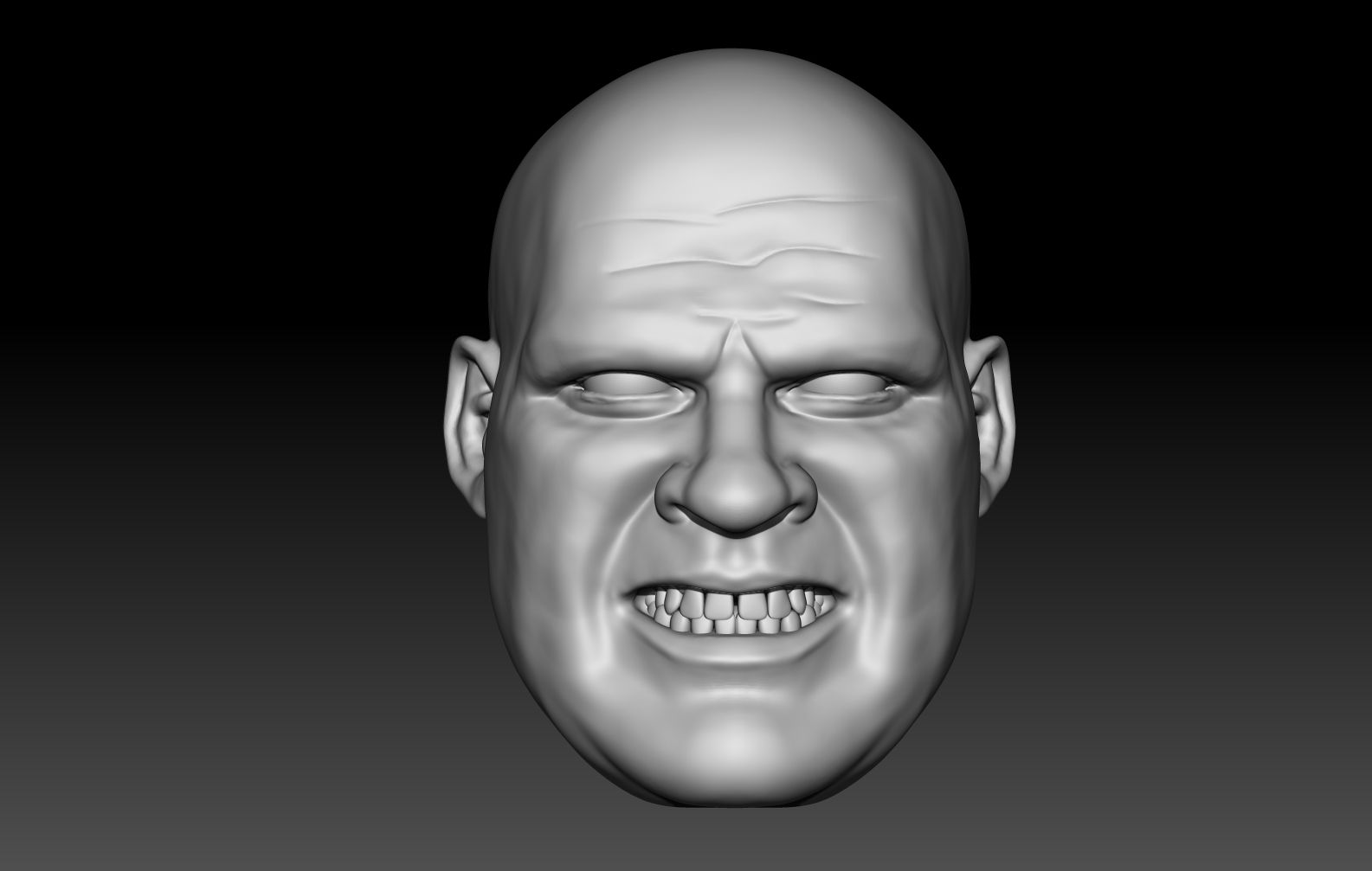 Kane bald 3D printed action figure head