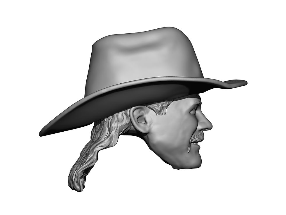 Thumbnail: Bart Gunn with removable hat 3D printed action figure head
