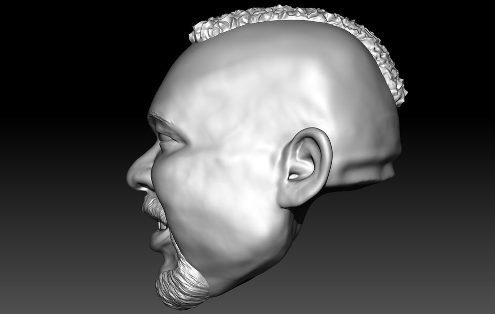 Thumbnail: Mo hair 2 3D printed action figure head