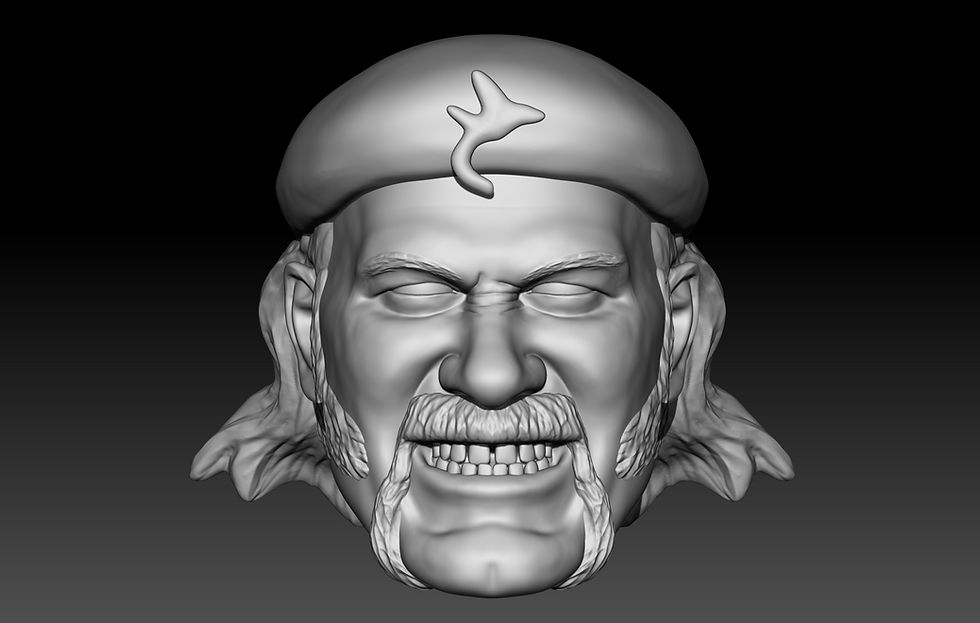 Jesse Ventura bereta long hair 3D printed action figure head