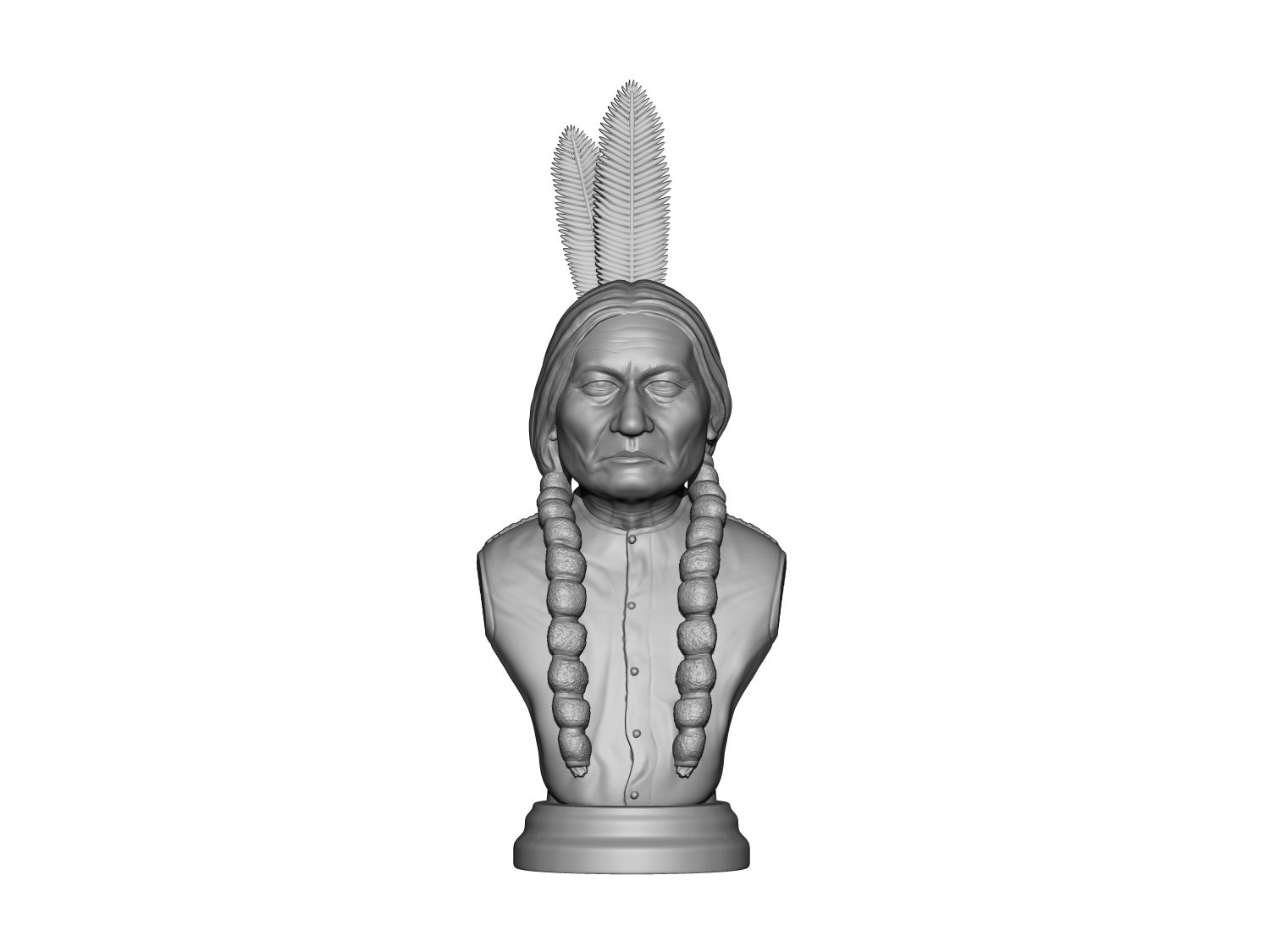 Sitting Bull bust 3D printed custom bust sculpture