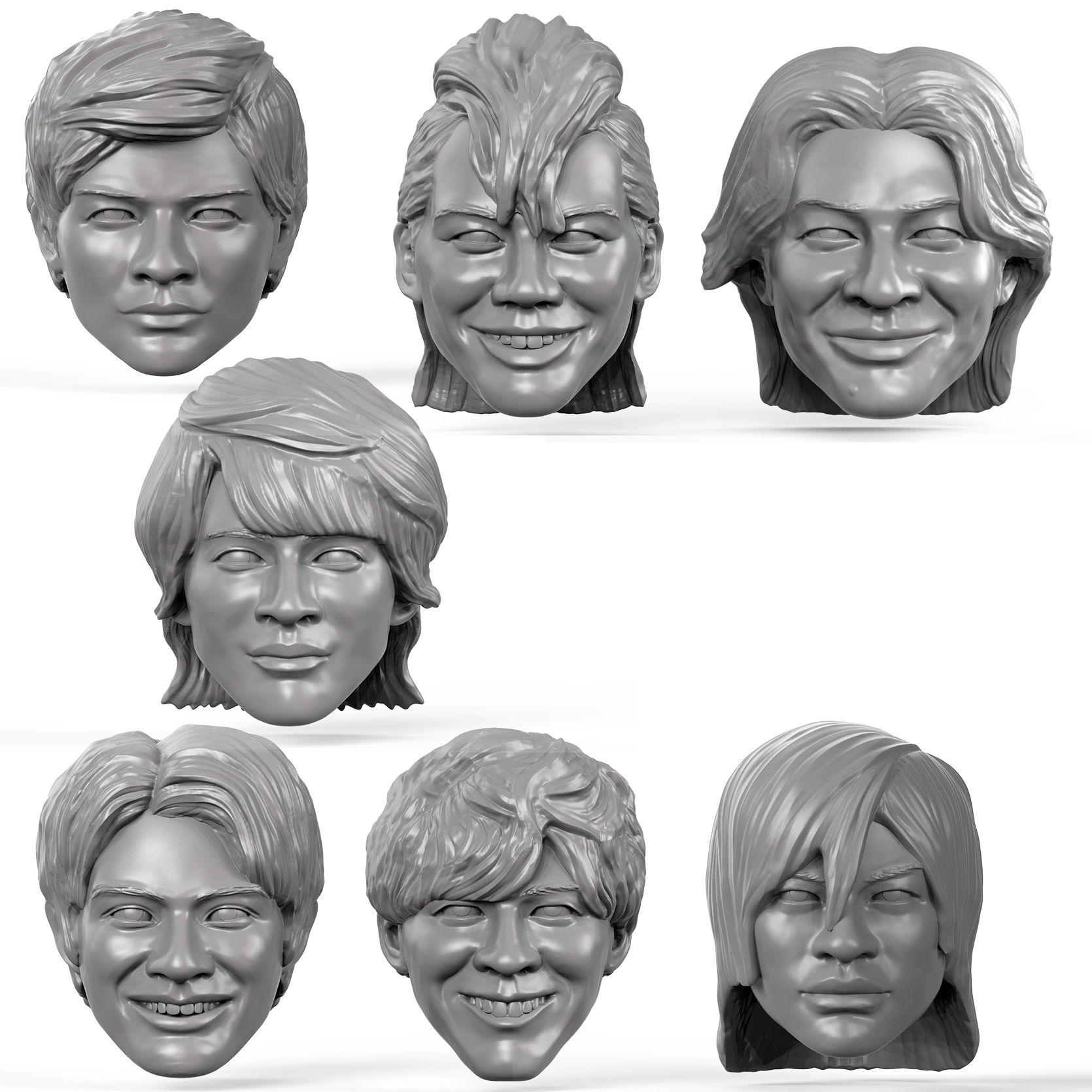 Kamen Rider pack 3D printed custom action figure heads