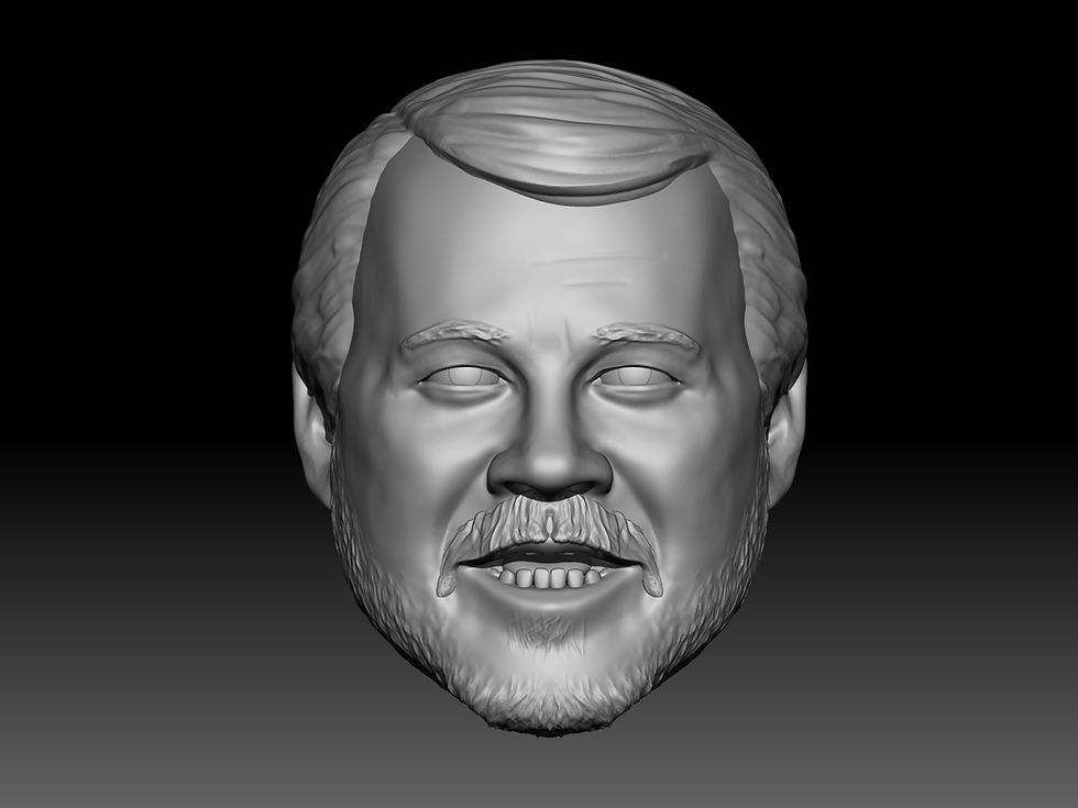 David Crockett 3D printed action figure head