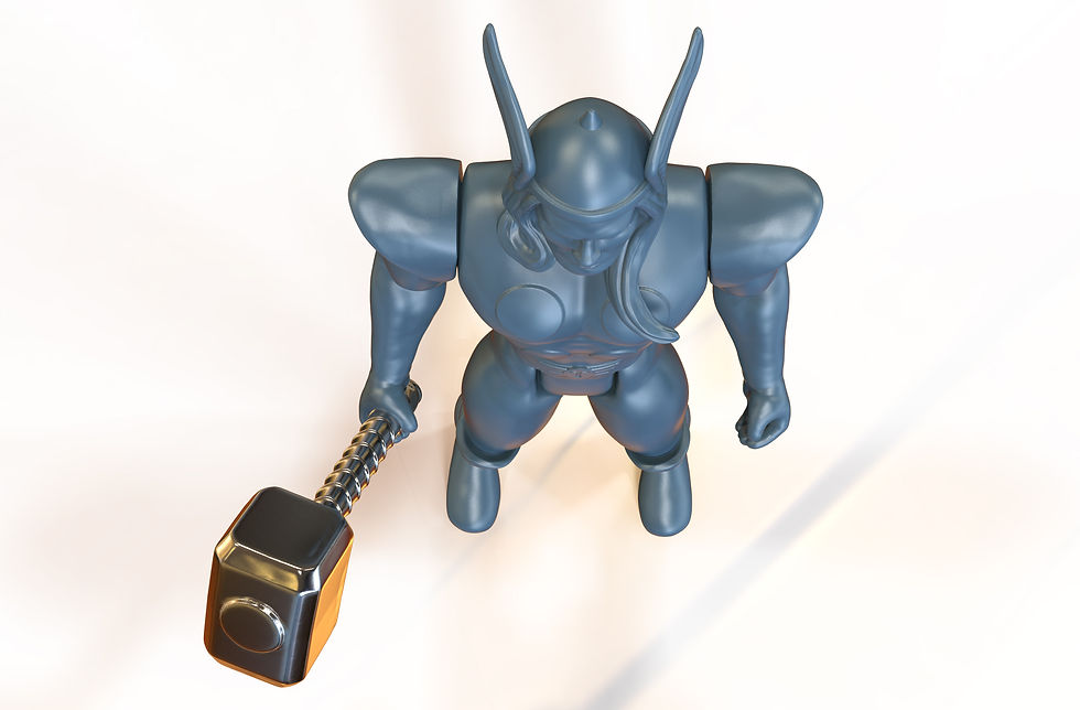 Thumbnail: Thor retro action figure replica 3D printed 4.5 inch action figure