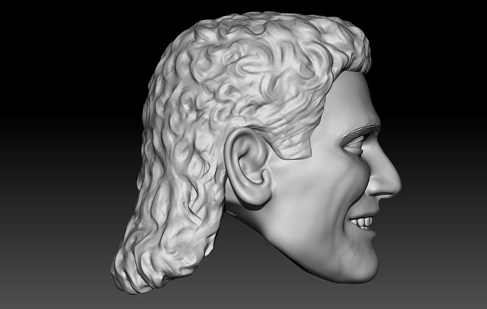 Thumbnail: Paul Roma hair variant 2 3D printed action figure head