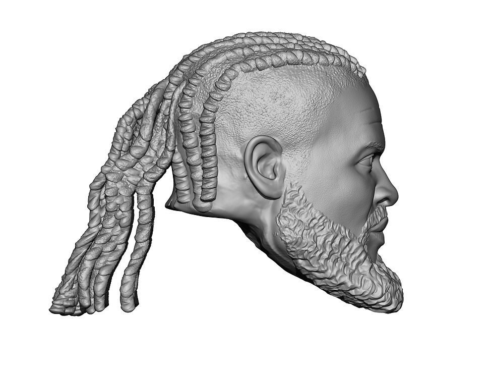 Thumbnail: Oba Femi 3D printed custom action figure head