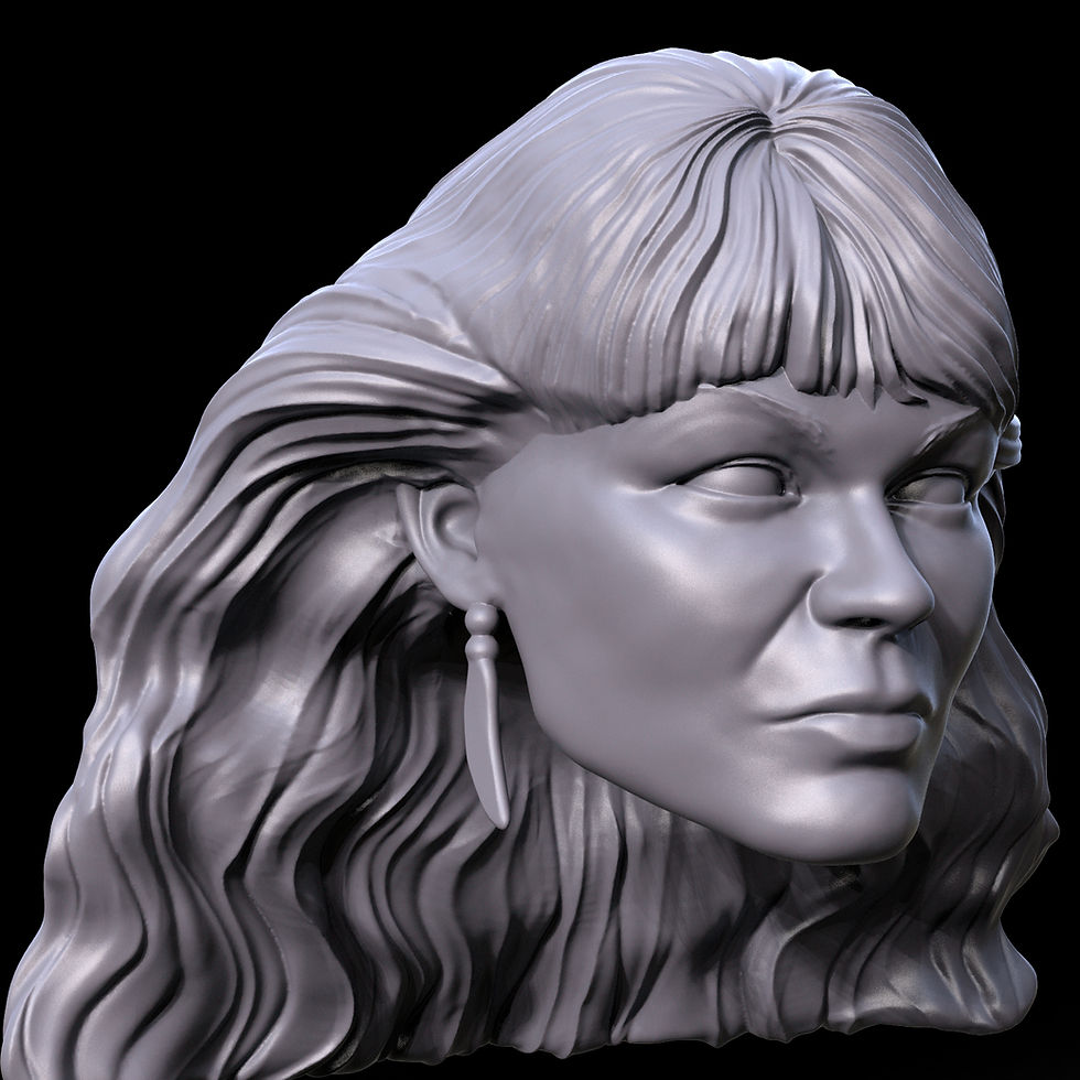 Thumbnail: Woman Nancy Benoit 3D printed action figure head