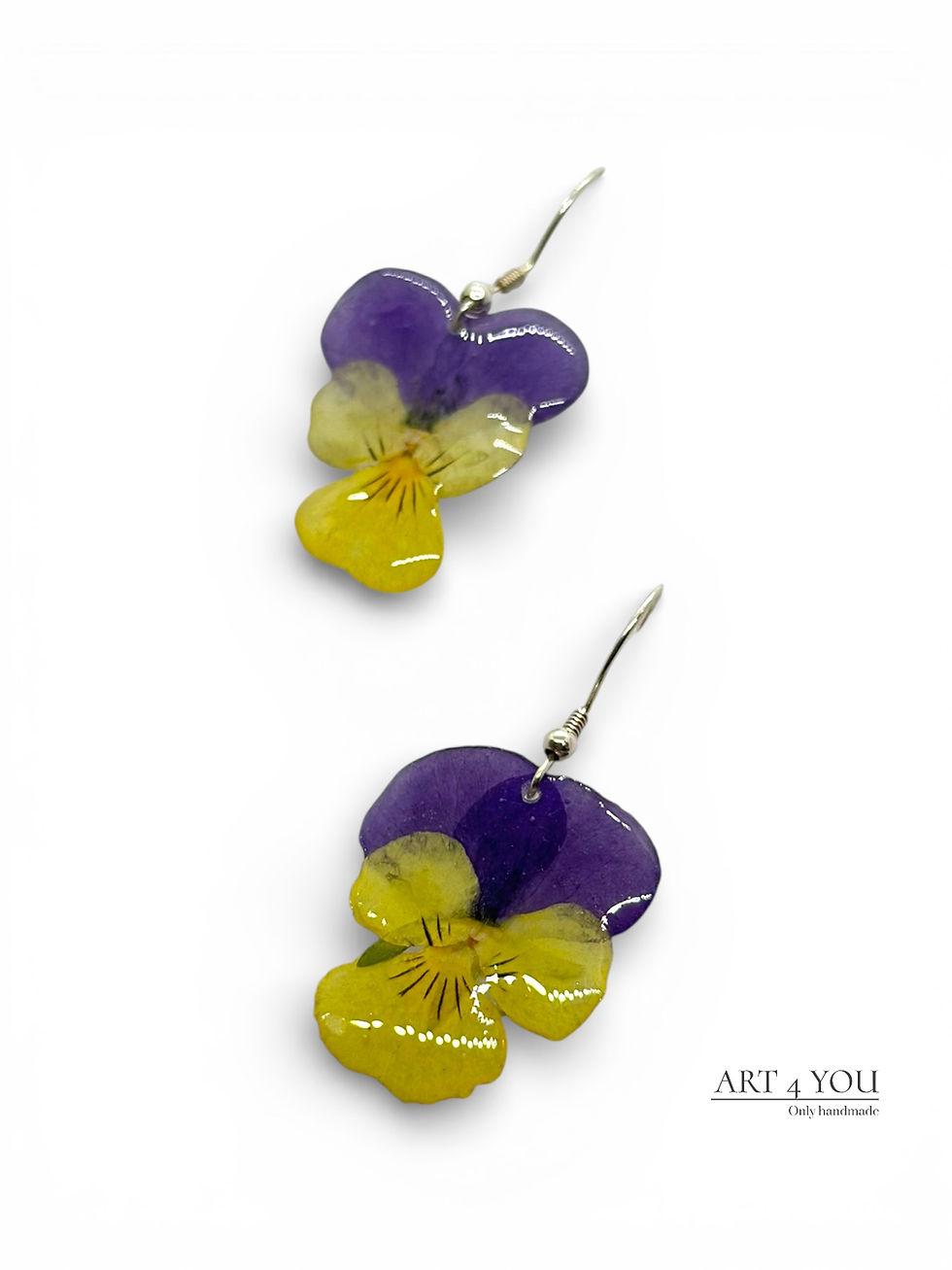Thumbnail: Collection Garden Memories - Real Pansy Flower Earrings