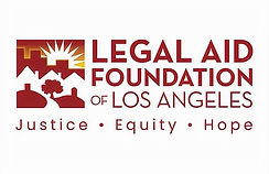 Legal Aid Foundation of Los Angeles logo with a red cityscape, sunburst, and the words “Justice • Equity • Hope.”