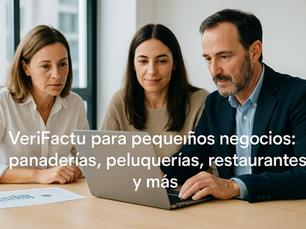 Dos empresarias consultan con un abogado cómo ingresarán al sistema de Verifactu.