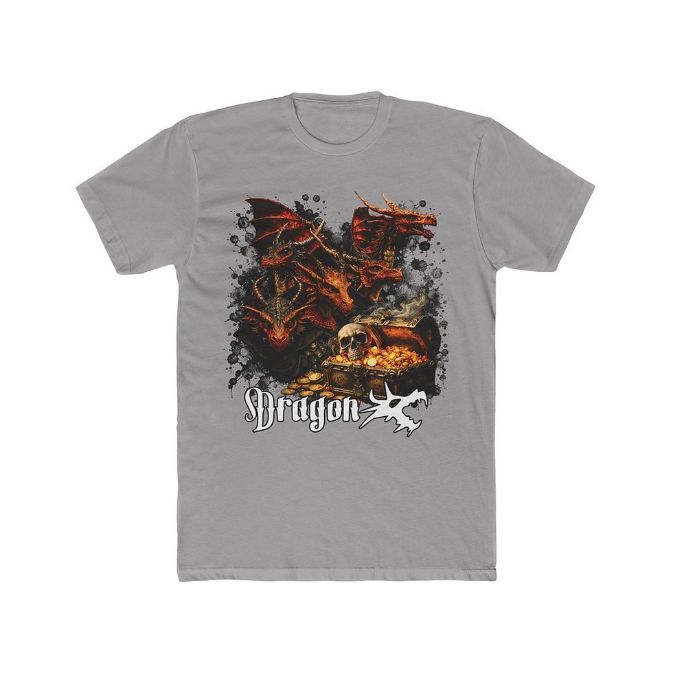 Thumbnail: Drakling Cult Graphic Tee — Necromancer Draklings, Dragon Skull in Chest Design