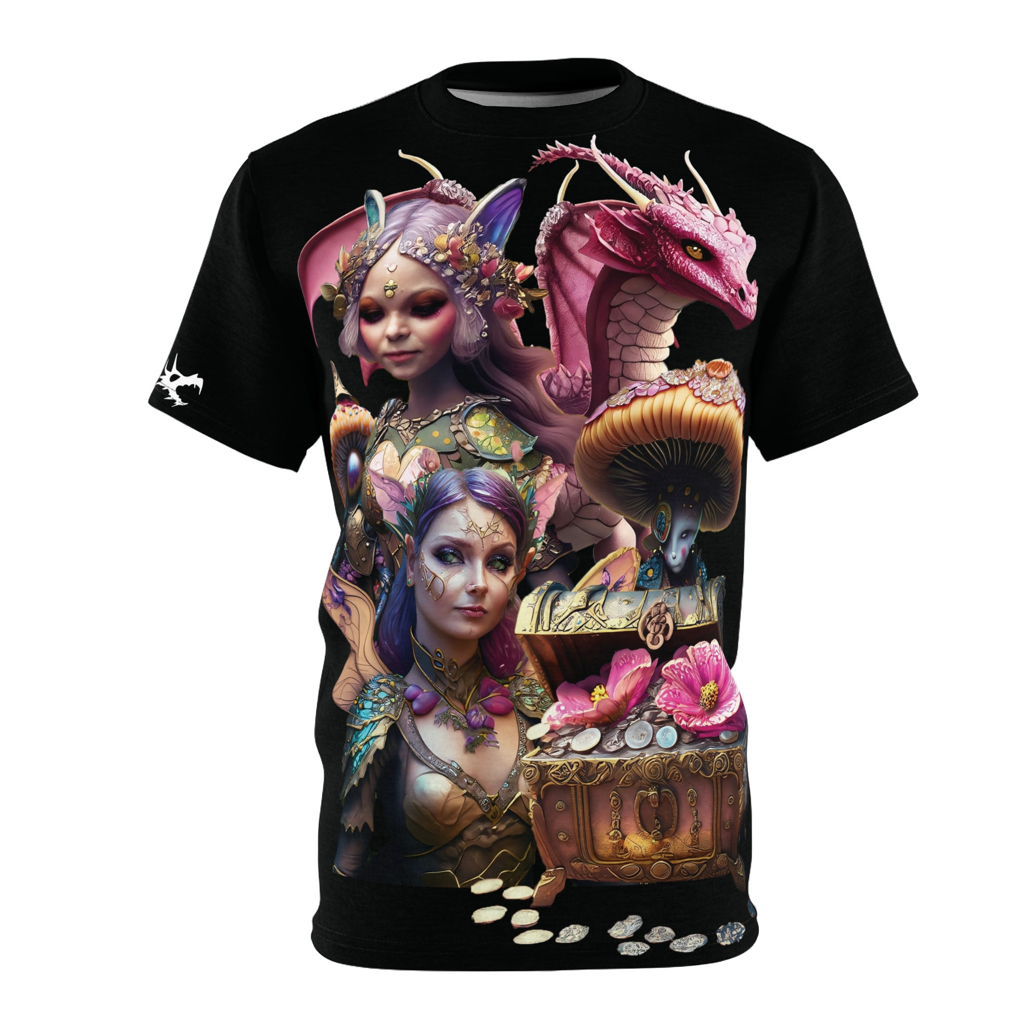 Dragon Hunting Series "Pixies and Mushrooms" Unisex Cut & Sew Tee (AOP)