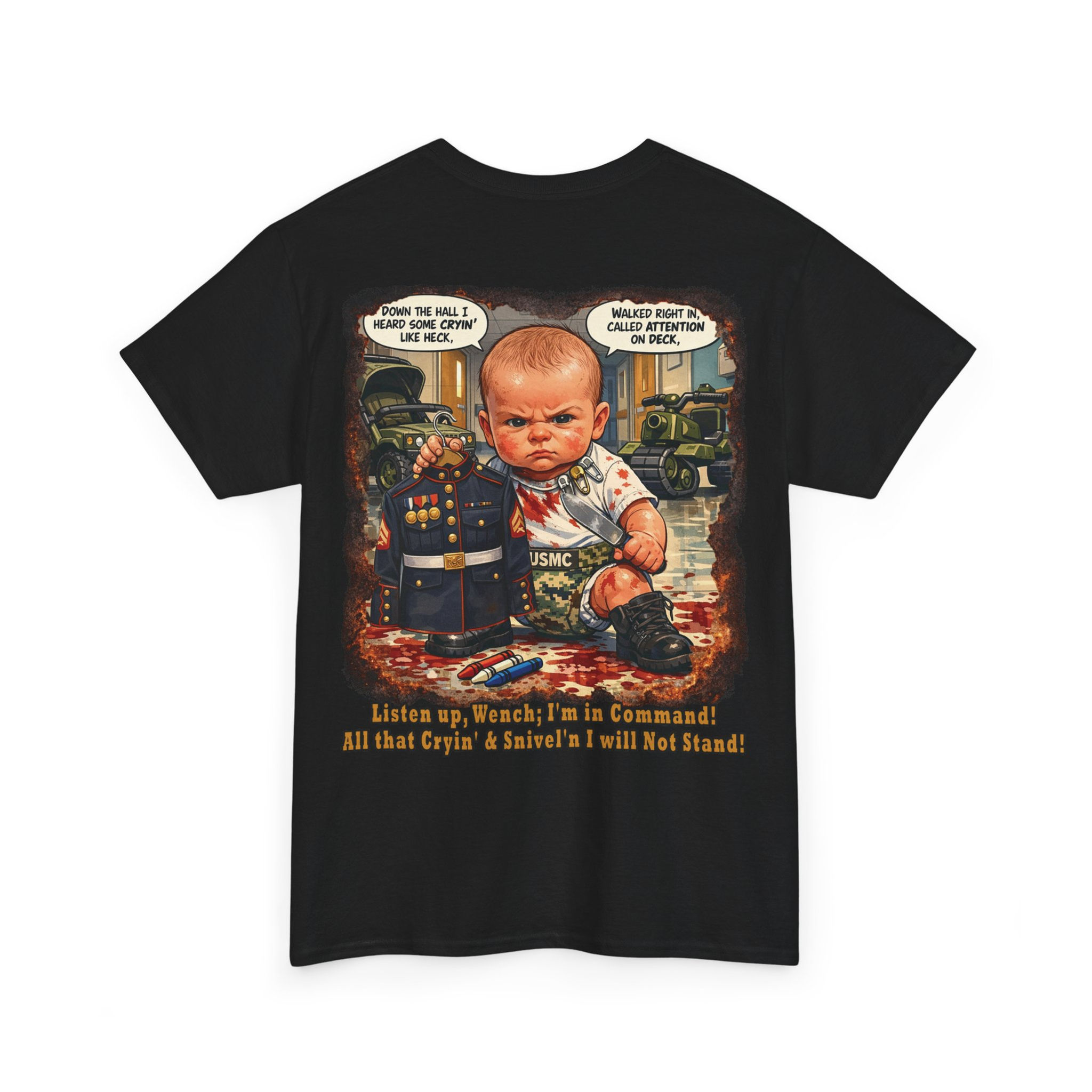 Gritty Marine Corps Veteran Baby T‑Shirt — "Out Da Womb" Military Motto Tee
