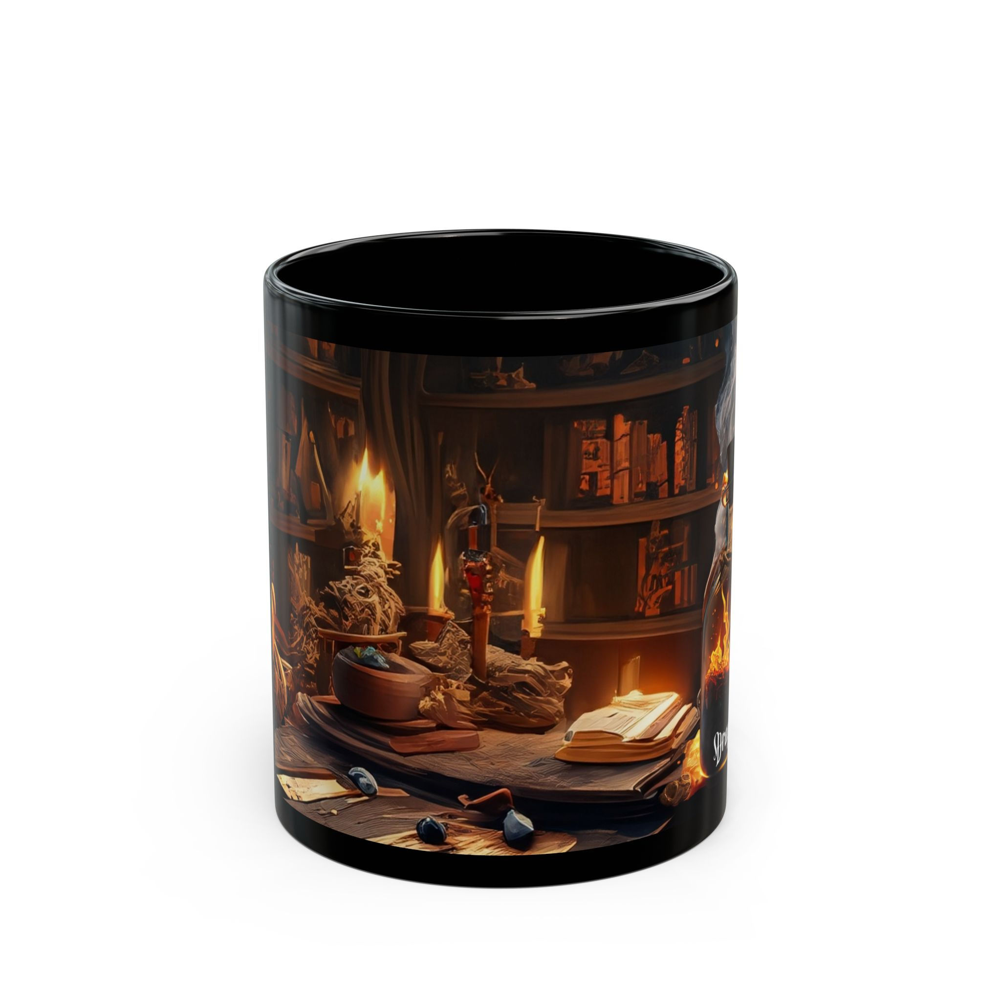 Drinkware "Burning Study" 11oz Black Mug