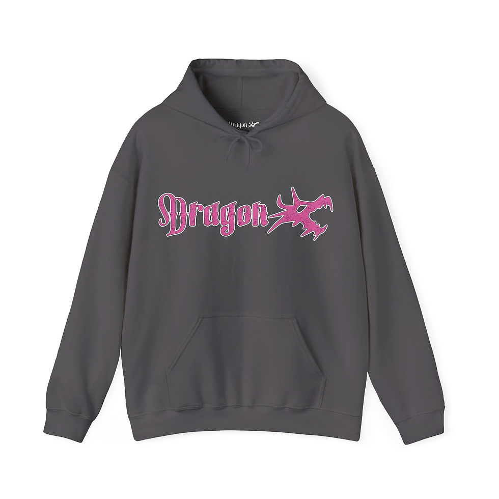 Thumbnail: "Dragon Head Dice in Pink" Unisex Heavy Blend™ Hooded Sweatshirt