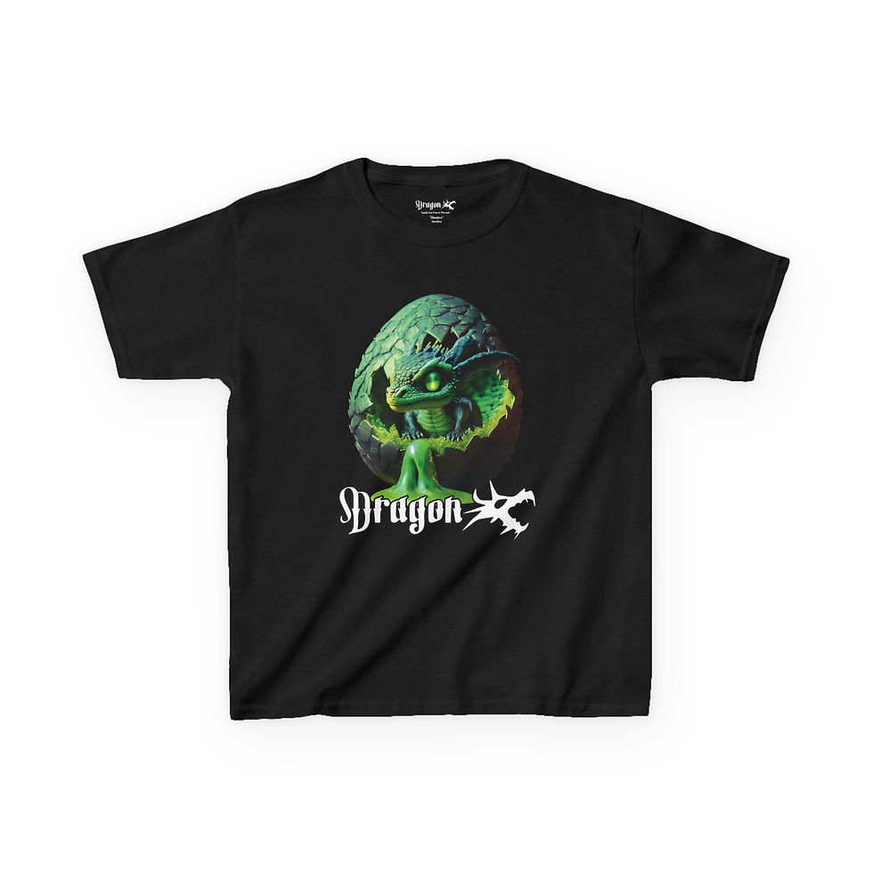 Thumbnail: Kids Dragon Head Graphic Tee - "Toxic Dragon"