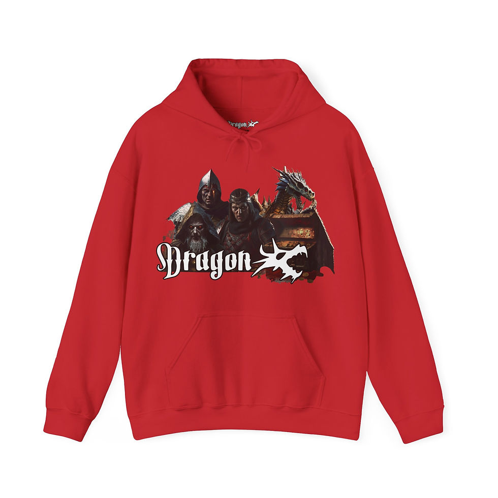Thumbnail: Dragon Head "Dark Powerful Necromancer" Unisex Heavy Blend™ Hooded Sweatshirt
