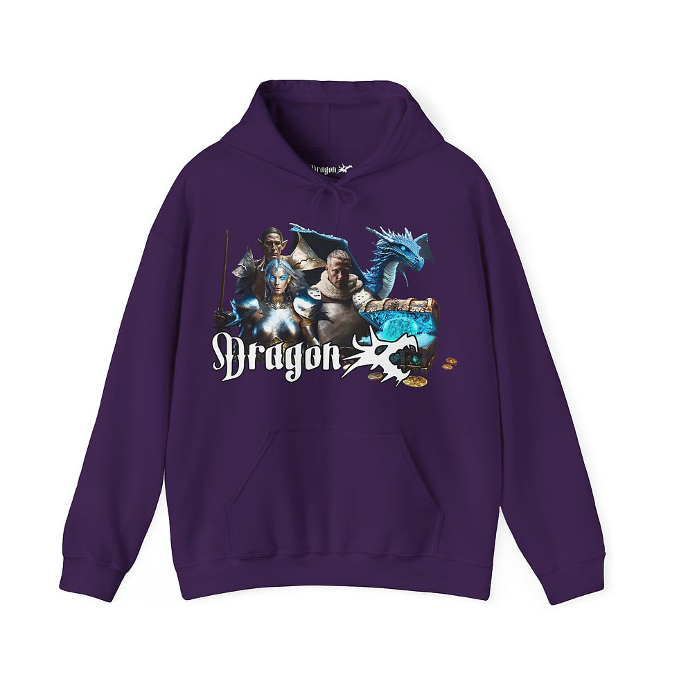 Thumbnail: Dragon Head "Icewind Heroes" Unisex Heavy Blend™ Hooded Sweatshirt