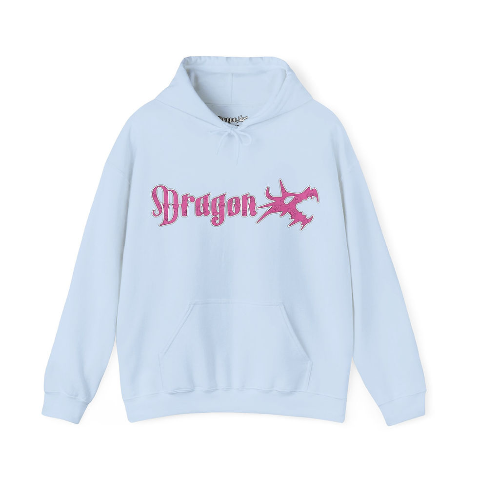Thumbnail: "Dragon Head Dice in Pink" Unisex Heavy Blend™ Hooded Sweatshirt