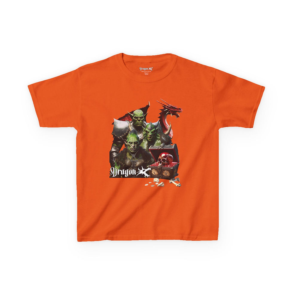 Thumbnail: Kids Dragon Head Graphic Tee - "Orcish Patrol"