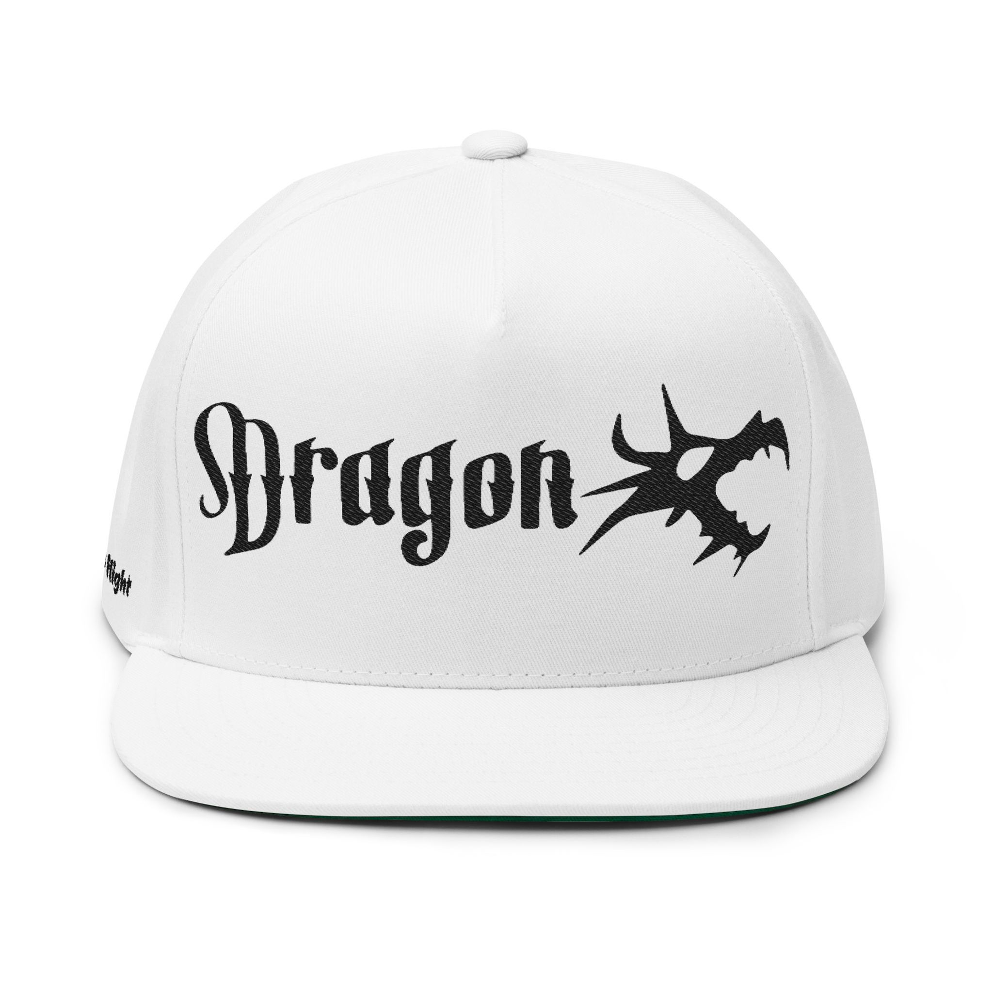 Dragon Head Embroidered Flat Bill Cap