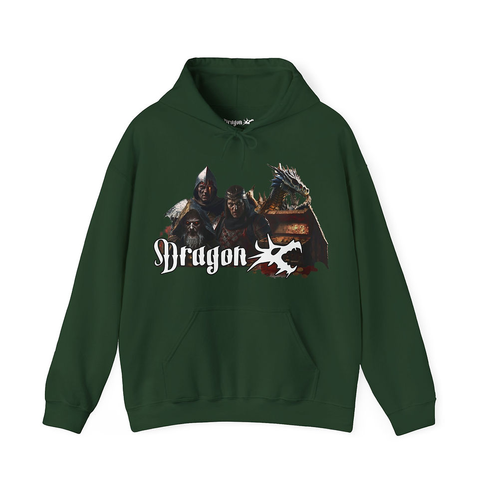 Thumbnail: Dragon Head "Dark Powerful Necromancer" Unisex Heavy Blend™ Hooded Sweatshirt