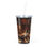 Thumbnail: "Burn Damage" Plastic Tumbler with Straw