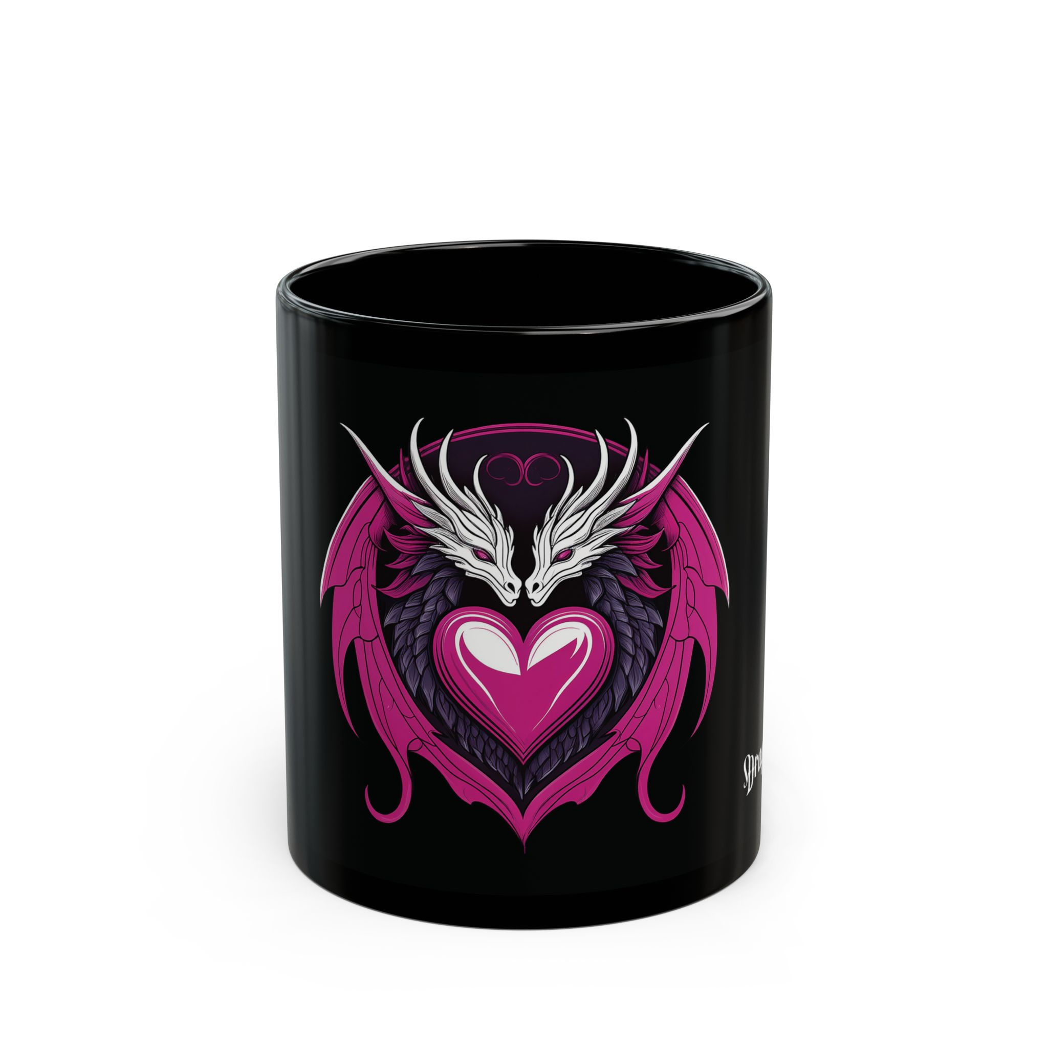 Romantic Series "Dragon Valentines" 11oz Black Mug