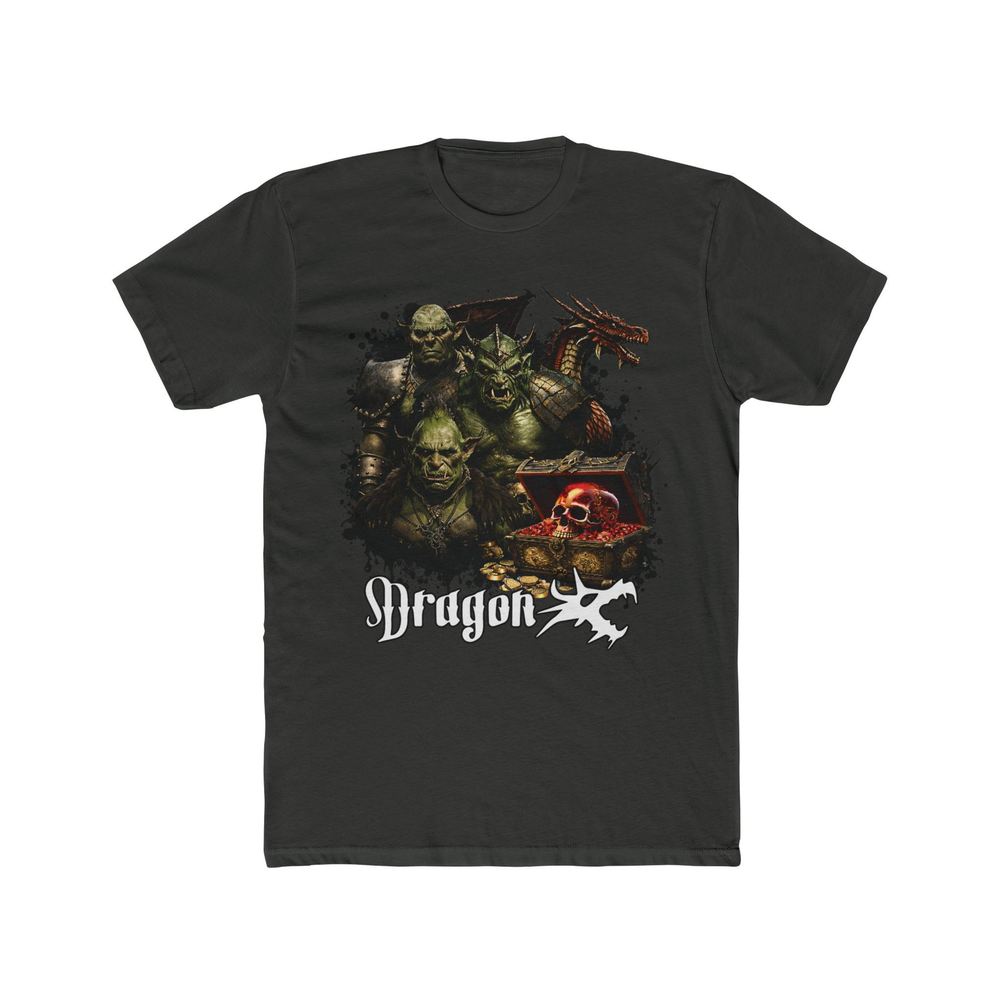 Orc Horde Fantasy Tee — Orcs, Dragon & Skull Illustration