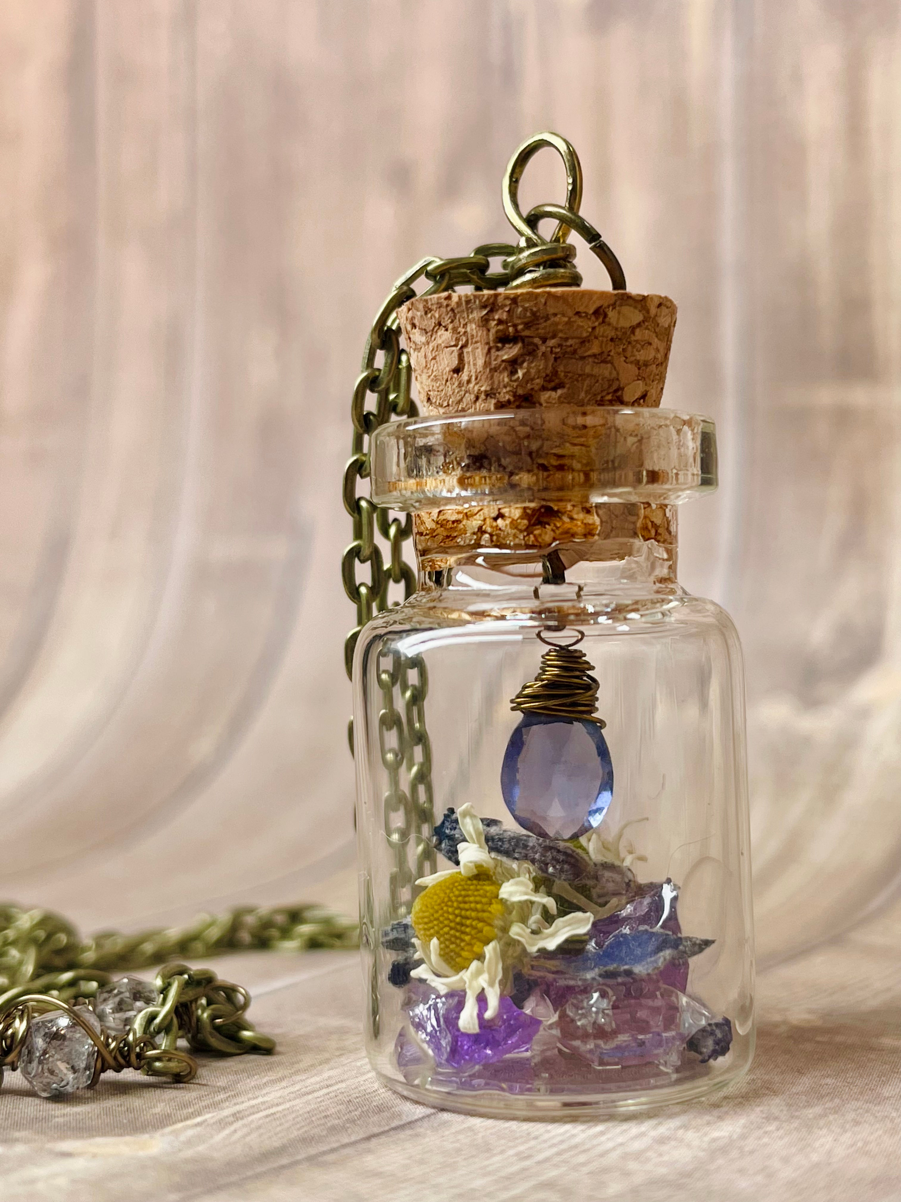 Peace  & Calm Intention Jar Necklace