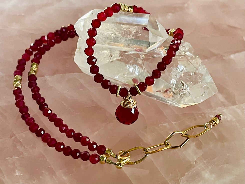 Garnet, Ruby & Hematite Necklace