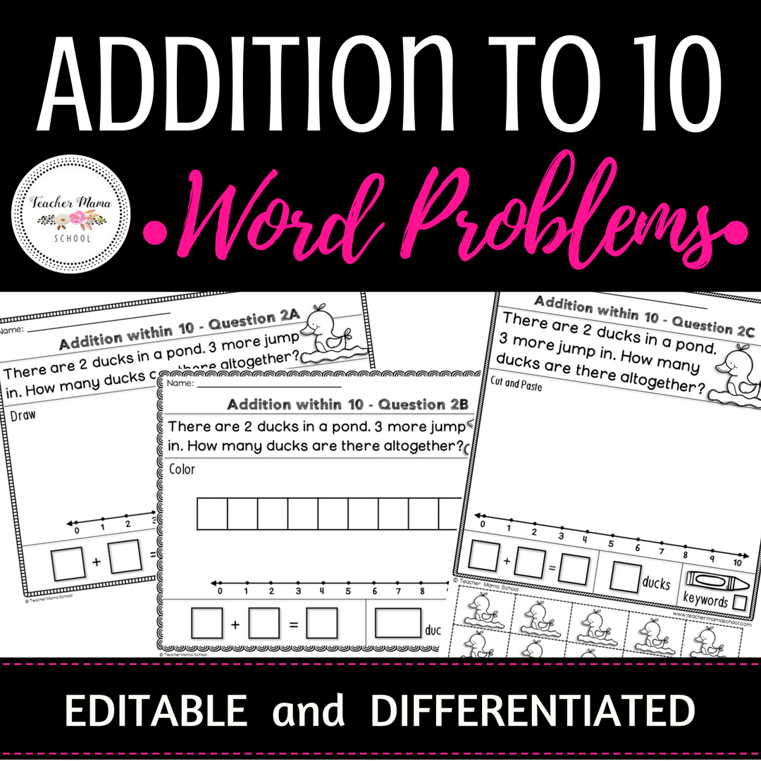Addition Within 10 Word Problems