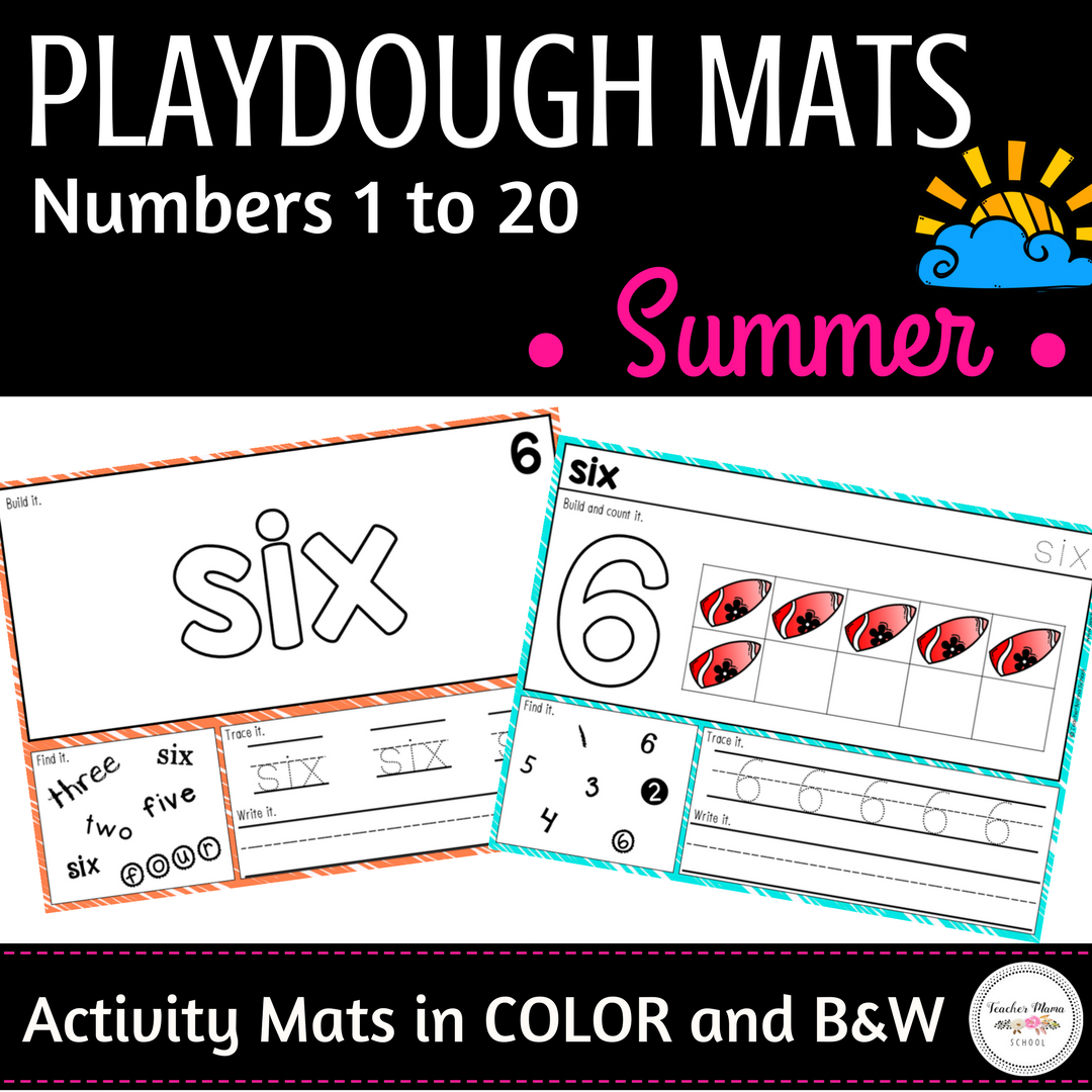 Summer Math Center : Playdough Mats
