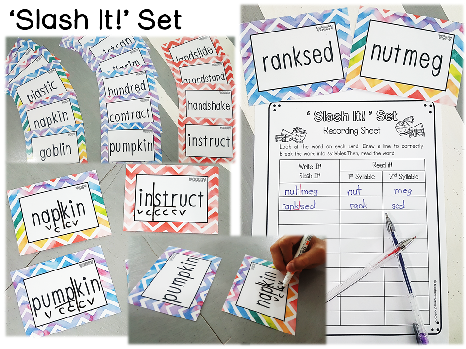 Syllable Division Task Cards | VCCV