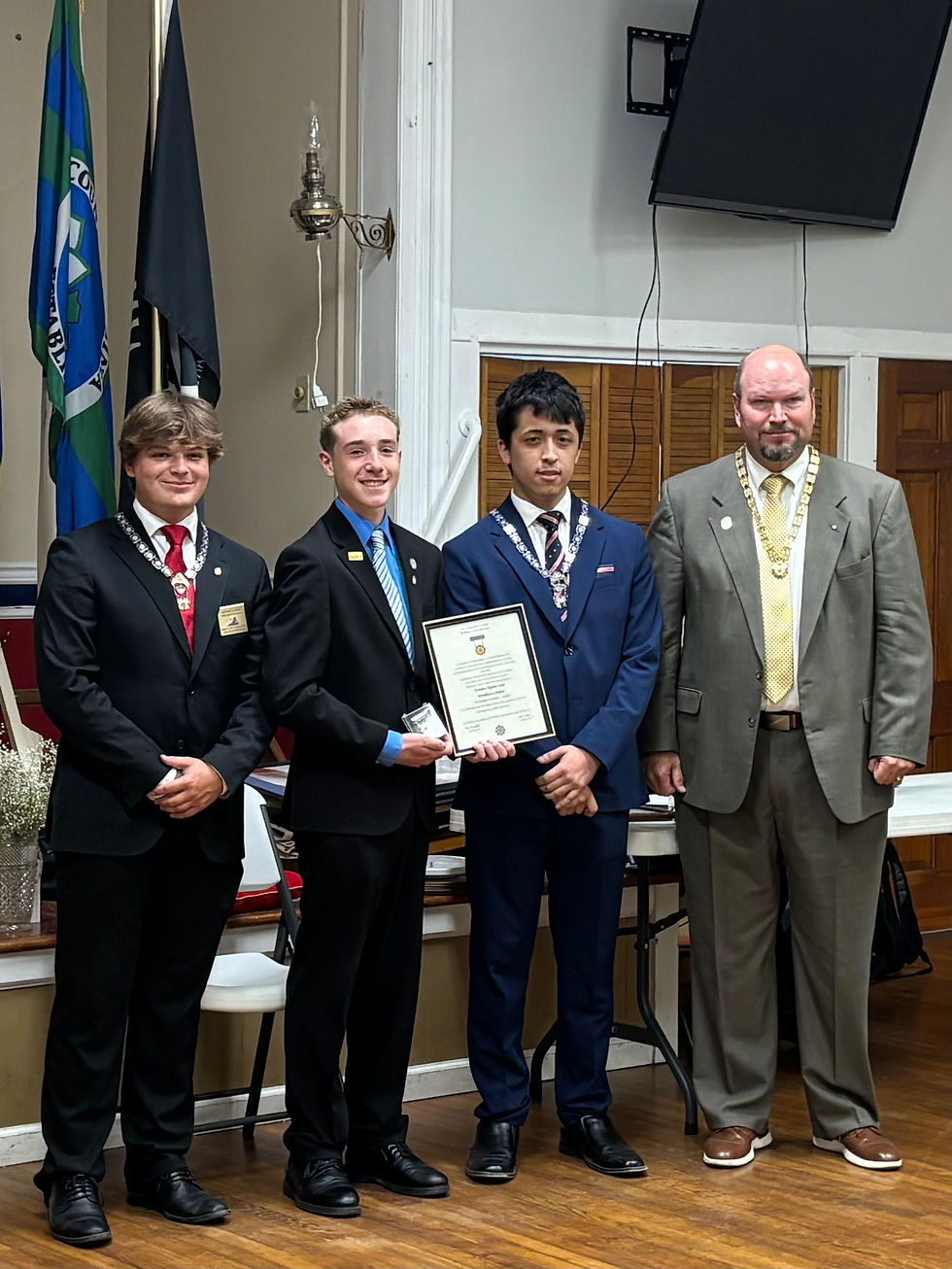 Esteban was presented with the PMC-MSA on June 6, 2026, by Virginia DeMolay's EO, SMC, and DSMC