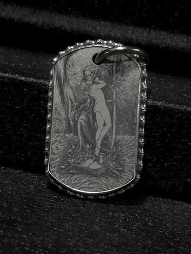 Titanium Dog Tag - .925 Silver Border - Reaper Grafx | Monterey