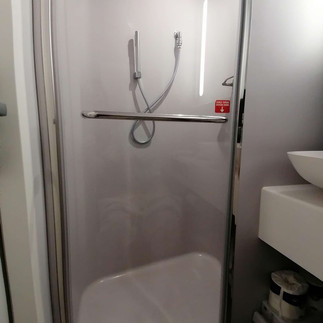 Bathroom in Sea Terrace Cabin - Virgin Voyages Resilient Lady