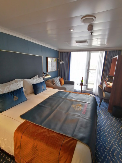 Balcony cabin onboard Queen Anne