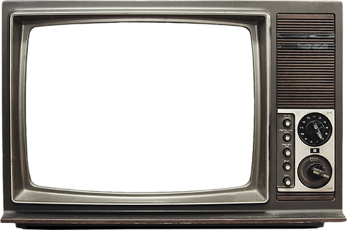 Historischer Röhrenfernseher mit Drehknöpfen aus den 1970er-Jahren, Symbol für Technikgeschichte im PS.SPEICHER.