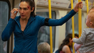 Gal Gadot as Maia Marten running through London in Prime Video psychological thriller The Runner.