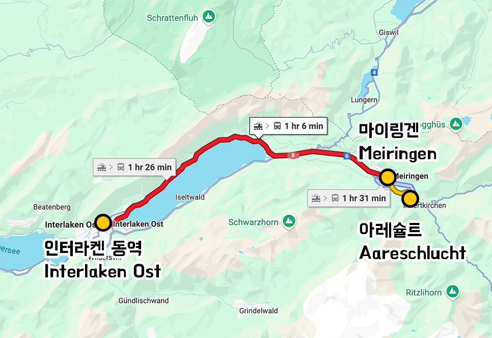 스위스 아레슐트 지도