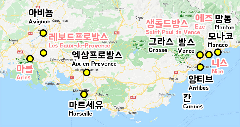 프로방스 지도