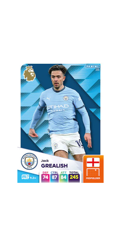 Panini Adrenalyn XL English Premier League Single - GREALISH - 235