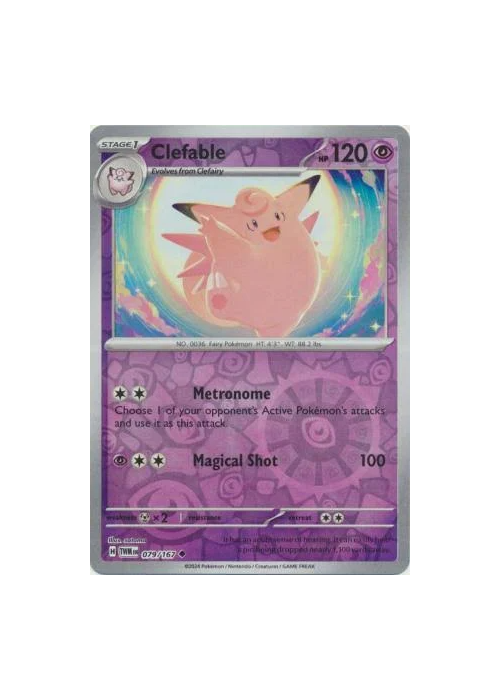 Clefable Reverse Holo TWIM 079-167 Twilight Masquerade Single Card