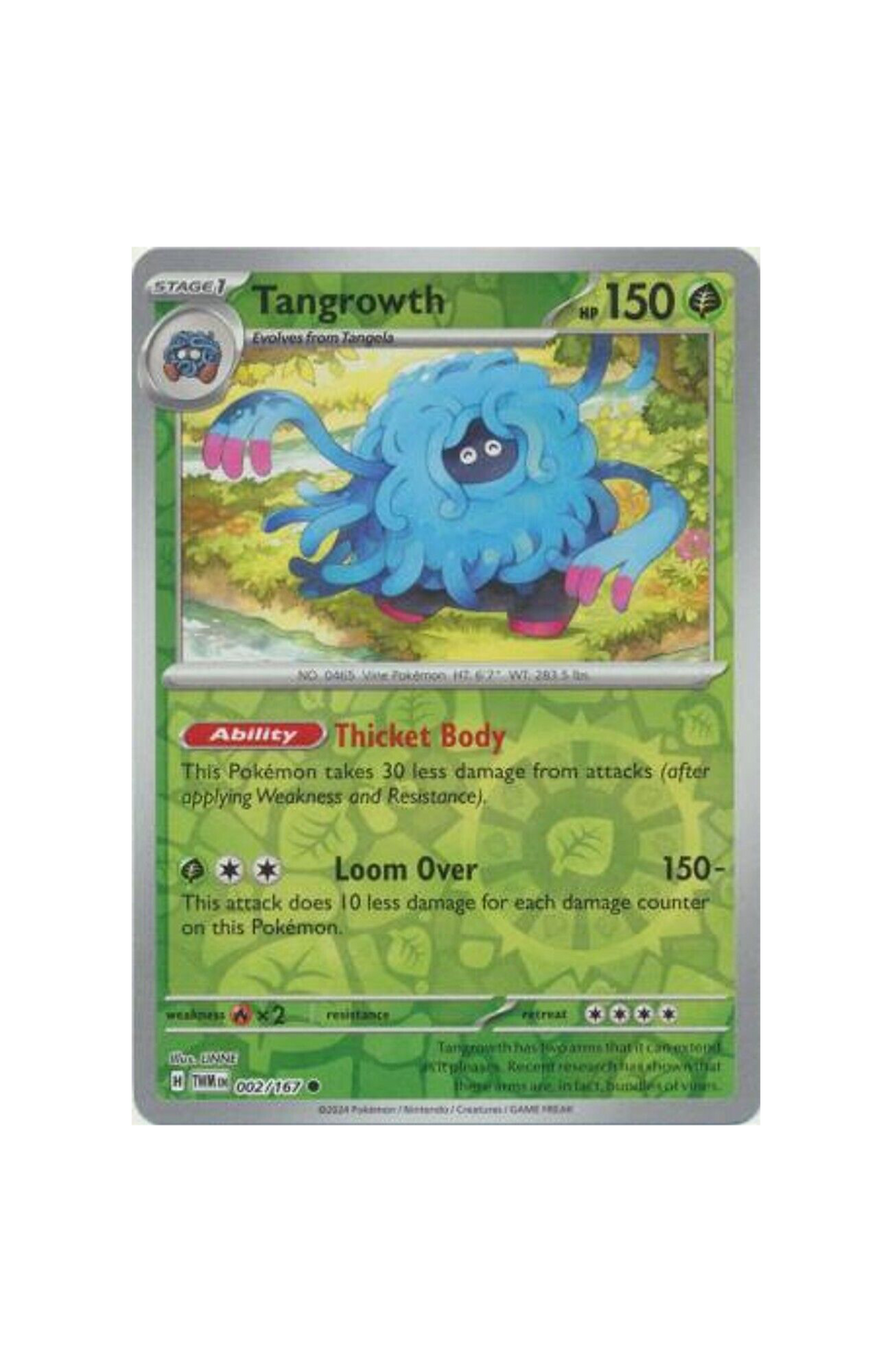 Tangrowth Reverse Holo TWIM 002-167 Twilight Masquerade Single Card