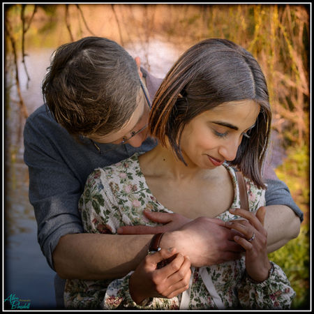 Romantic photo of engaged couple in suffolk by the best portrait photographer in suffolk