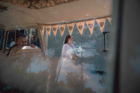 creative wedding photo of bride