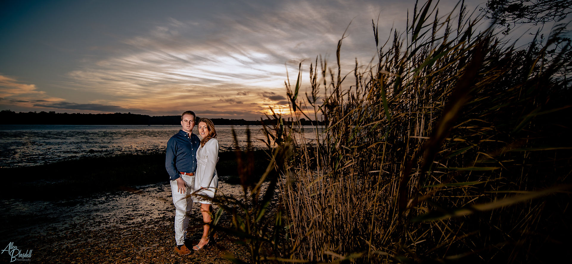 sunset photo of young couple at ipswich suffolk
