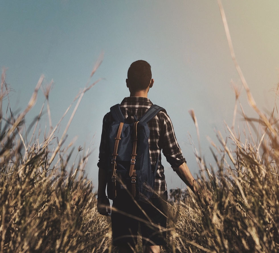 Hiker in Field