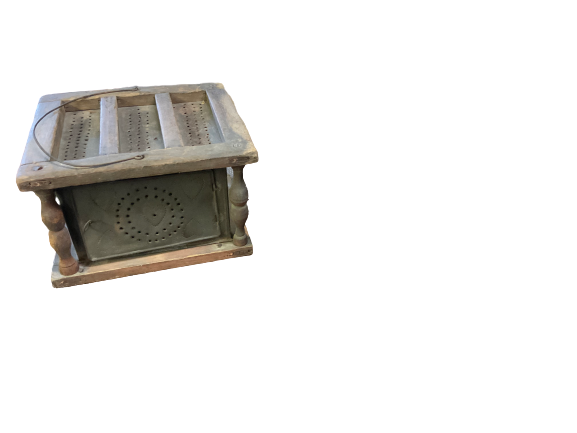 Thumbnail: Pr. of wood & tin foot warmers
